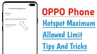 OPPO Phone Hotspot Maximum Allowed Limit Tips And Tricks