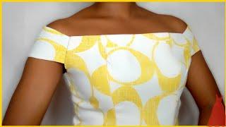 How to Cut and Sew a PERFECT OFF SHOULDER SLEEVE | STITCHADRESS |