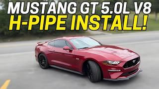 2019 Ford Mustang GT 5.0L V8  Exhaust Sound w/ H-Pipe Install!