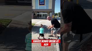 Karate board break at Aldi #boardbreaking #karatetaekwondo #boardbreak #martialarts #baby