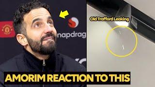 Amorim Man United Presser INTERRUPTED by Shocking Old Trafford Roof Leak | Man Utd News