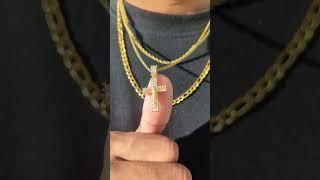 18k Gold Baguette Diamond Crucifix from Drip-Culture-Jewelry.com