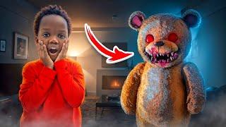 Boy Catches The Teddy Bear Moving, So Scary