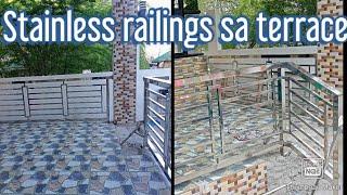 Paglagay ng #Stainless railings sa terrace square tube 304