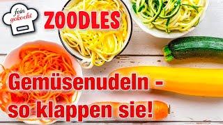 Leckere Zoodles: So klappen eure Gemüsenudeln | Pasta aus Gemüse | Nudeln und Pasta glutenfrei