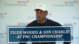 Tiger Woods & Son Charlie Playing At PNC Championship