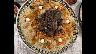 Samarkand Style Uzbek Plov (Pilaf, Palov, Osh) in open fire