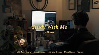 Rainy evening with lofi music from the room next door - 2 hour study with me (with breaks and alarm)