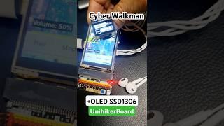 Cyber Walkman: Music on Unihiker(LinuxBoard)+Oled Ssd1306 #trending  #linux