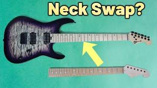 Can you swap a 24 fret and 22 fret guitar neck? Will this work? Let's find out! #guitartutorial