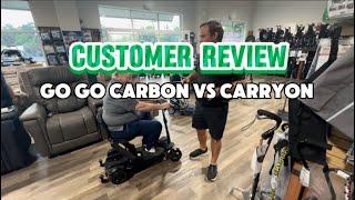 Pride Go Go Carbon vs Golden Carryon Folding Mobility Scooter