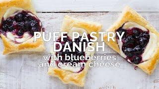 Puff Pastry Danish with Blueberries and Cream Cheese