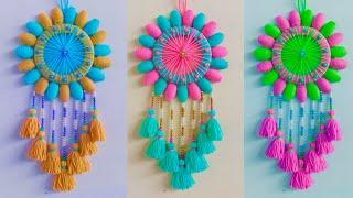 Easy & Beautiful Woolen Wall Hanging Using Plastic Spoon | Wall Hanging Craft Ideas Easy