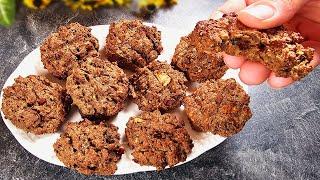 Tasty diet cookies with oats and apples! No sugar, no flour!