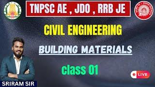 building materials | class 01 | CIVIL ENGINEERING | TNPSC AE , JDO , RRB JE | karpom Tamizha