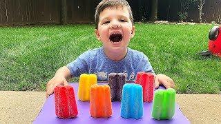 LEARN COLORS with ICE CREAM Popsicles and Caleb & Mommy! Learn Colours for Kids!