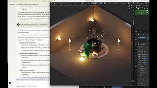 Blender MCP Demo: AI Prompting a dragon in a dungeon