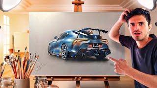 Finally! I Draw The Most Realistic Toyota Supra  |