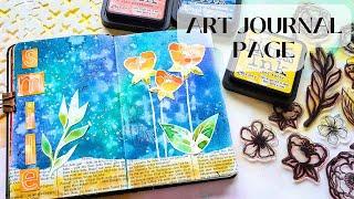 Art Journal Play with Distress Ink & Stencil Background