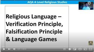 RELIGIOUS LANGUAGE: VERIFICATION, FALSIFICATION & LANGUAGE GAMES (A LEVEL RELIGIOUS STUDIES)