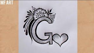 How to make G letter tattoo drawing with pencil || amazing pencil letter art video