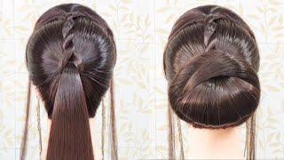 top easy & different Hairstyles for long hair|stylish bun hairstyle for party- unique pony hairstyle