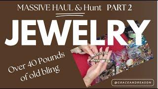 Massive jewelry haul 40+ pounds. MORE looking for treasure. PART 2  #vintage #crystals #jewelry