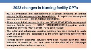 2023 E & M CHANGES  FOR  Nursing facility services