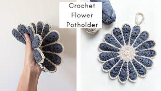 Crochet Flower Potholder Tutorial