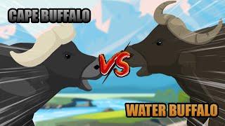 Cape Buffalo vs Water Buffalo | Savannah vs Jungle Animals [S1] | Animal Animation