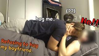 Korean Gay couple prank! If I refuse to hug my boyfriend?? ‍️‍️