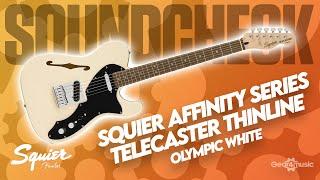 SOUNDCHECK Squier Affinity Series Telecaster Thinline, Olympic White | Gear4music Guitars