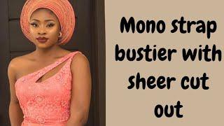 How to cut mono strap bustier top // how to make a one shoulder blouse/ top // mono strap neck line.