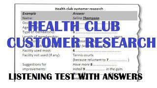 Health Club Customer Research Listening Test