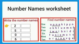 Number names worksheets/number names worksheet for ukg/lkg/class 1/ukg maths worksheets