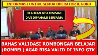 BAHAS VALIDASI ROMBEL ROMBONGAN BELAJAR AGAR VALID DI INFO GTK 2025