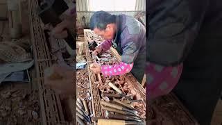 Woodworking craftsman is carving