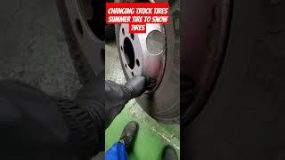 changing truck tires Summer tires to snow tires #automobile #truck #changing #shortsvideo #shorts