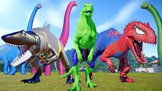 Spiderman,  Batman, Joker, Hulk, Flash, Brachiosaurus Color Pack Dinosaurs Fighting Jurassic World