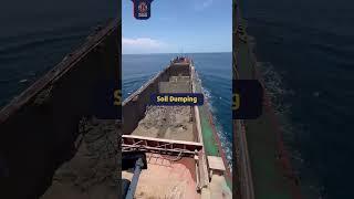 Soil Dumping by Ship in Middle of Sea or Ocean