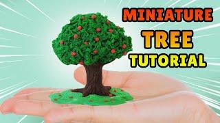 DIY How to Make MINIATURE TREE  - Easy Polymer Clay, Fondant, Plastilina Tutorial