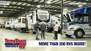 Shop over 200 New RVs INDOORS at TerryTown RV