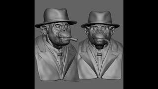 Mobster Monkey - Blender Sculpting Timelapse