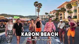 [4K]  Explore Karon Beach on a walking tour during the summer of 2024 in Phuket, Thailand