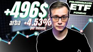  +496$ = 4.5%/mėn Pasyvių Pajamų Investuojant | Pelningiausi ETF