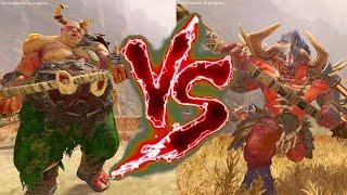 Plague Ogres (GW) VS Minotaurs of Khorne (GW). Total War Warhammer 3