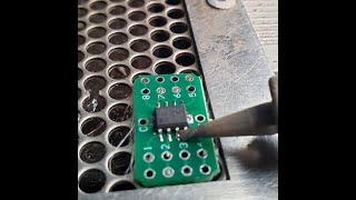 How to solder one of our SOIC-8 to DIP-8 SMT adapter boards.