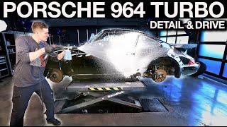 Porsche 964 Turbo Full Detail and Drive: Polishing Thin Black Paint