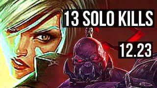 RIVEN vs SION (TOP) | 13 solo kills, 2.5M mastery, Dominating, Rank 15 Riven | KR Master | 12.23