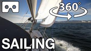 360VR raw sailing - Lots of wind - real sailing - ASMR